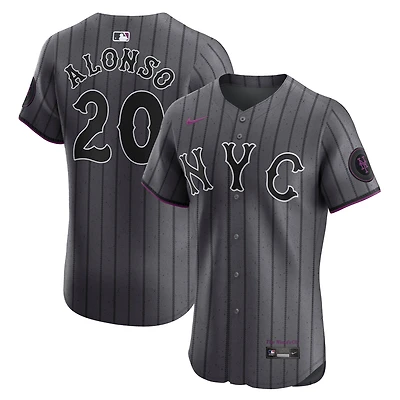 Men's Nike Pete Alonso Gray New York Mets City Connect Elite Jersey