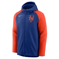 Men's Nike Royal/Orange New York Mets Authentic Collection Performance Raglan Full-Zip Hoodie