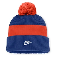 Men's Nike Royal/Orange New York Mets Cooperstown Collection Peak Standard Cuffed Knit Hat with Pom