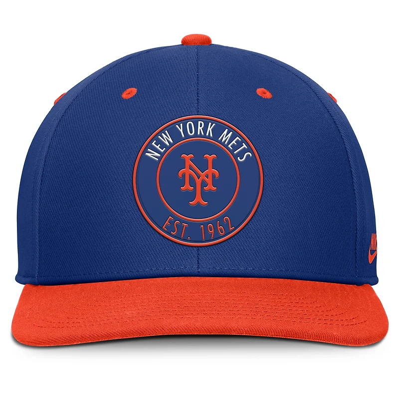 Men's Nike Royal/Orange New York Mets Cooperstown Collection Pro Dri-FIT Snapback Hat