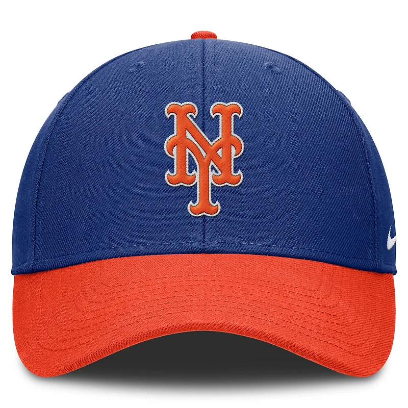 Casquette ajustable Nike Dri-FIT Club bleu roi/orange des Mets de New York pour homme