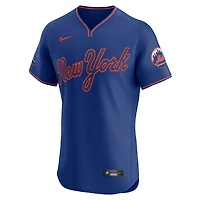 Men's Nike  Royal New York Mets Alternate Sponsor Patch Elite Jersey