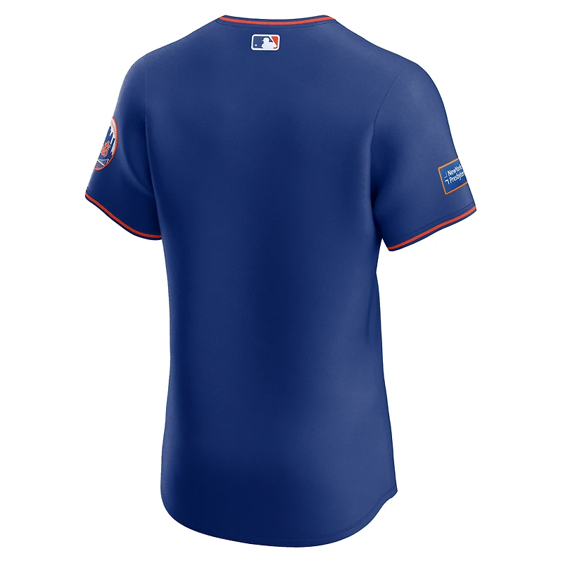 Men's Nike  Royal New York Mets Alternate Sponsor Patch Elite Jersey
