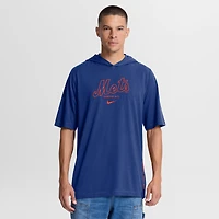 Men's Nike Royal New York Mets Arched Wordmark Tri-Blend Hooded T-Shirt