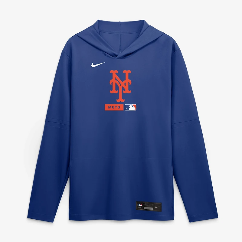 Men's Nike Black New York Mets Authentic Collection Dri-FIT Long Sleeve Hooded T-Shirt