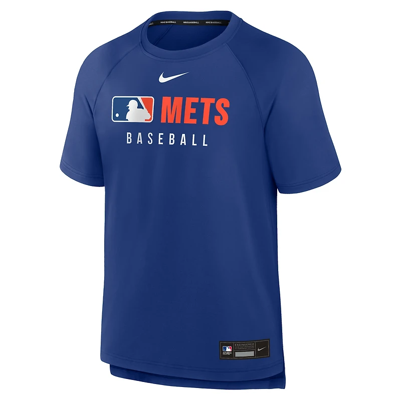 Men's Nike Royal New York Mets Authentic Collection Pregame Raglan Dri-FIT T-Shirt