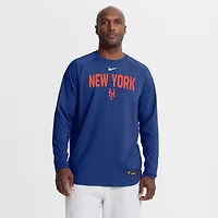 Men's Nike Black New York Mets Authentic Collection Raglan Dri-FIT Sweatshirt