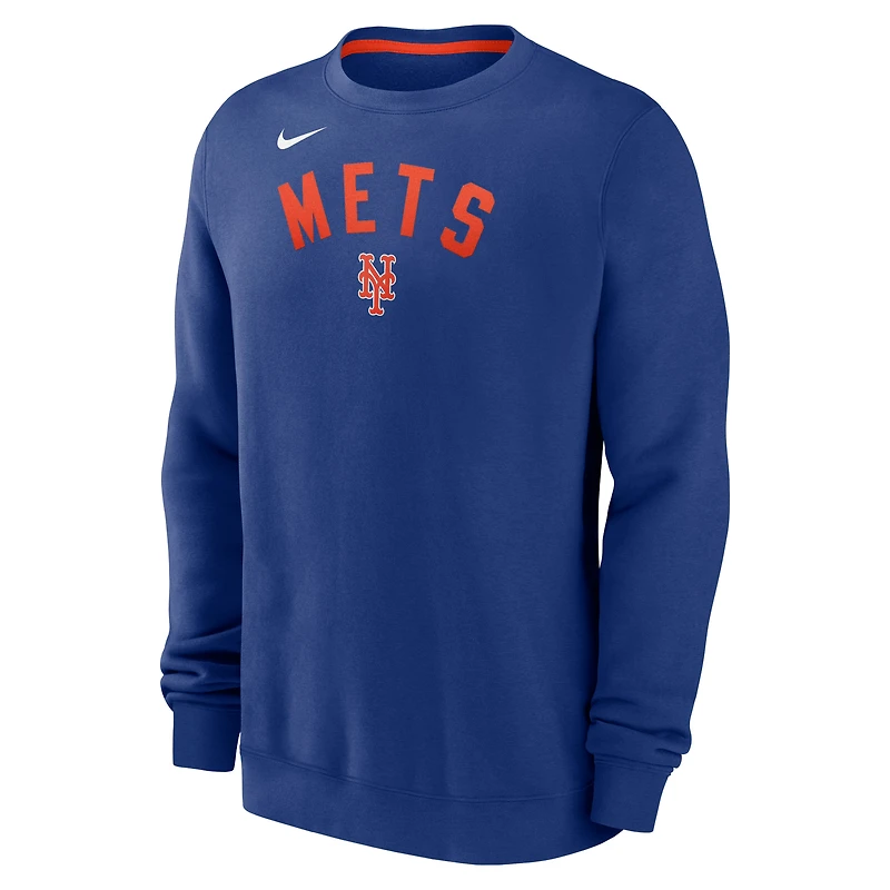 Sweat-shirt à enfiler en polaire classique Nike Royal New York Mets pour homme