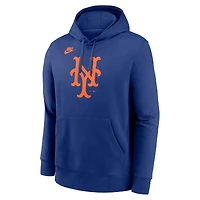 Men's Nike Black New York Mets Cooperstown Collection Logo Club Hoodie