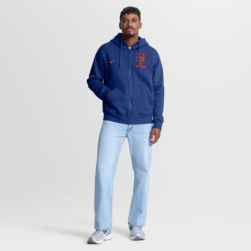 Men's Nike Royal New York Mets Primetime Lockup Full-Zip Hoodie