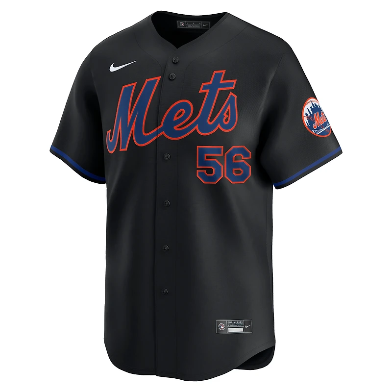 Men's Nike Ryan Helsley Black New York Mets Alternate Limited Player Jersey