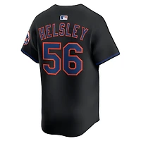 Men's Nike Ryan Helsley Black New York Mets Alternate Limited Player Jersey