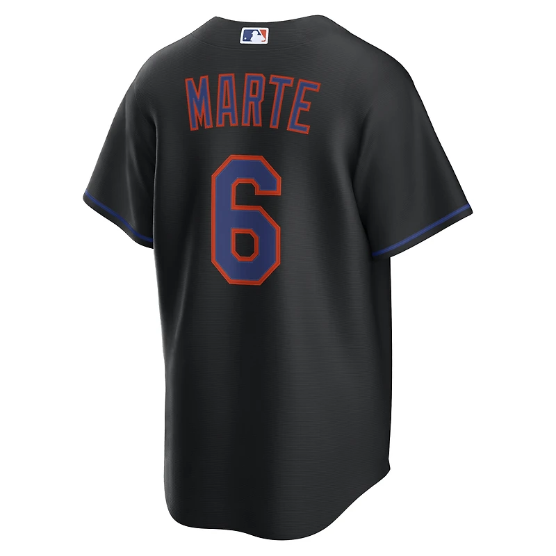 Men's Nike Starling Marte Black New York Mets Alternate Replica Jersey