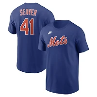 Men's Nike Tom Seaver Royal New York Mets Cooperstown Collection Name & Number T-Shirt