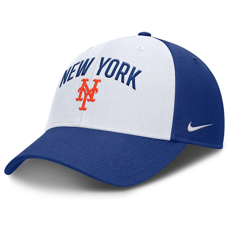 Casquette ajustable Nike New York Mets Club Performance pour homme, blanc/bleu roi
