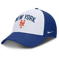 Casquette ajustable Nike New York Mets Club Performance pour homme, blanc/bleu roi