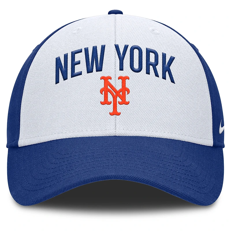 Men's Nike White/Royal New York Mets Club Performance Adjustable Hat