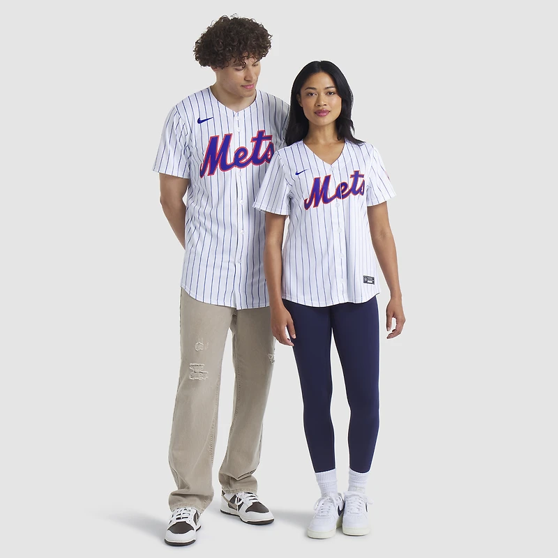 Maillot Nike blanc à domicile des New York Mets pour homme