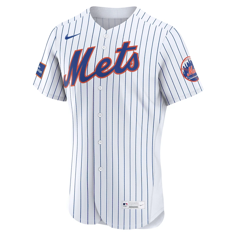 Men's Nike  Black New York Mets Alternate Authentic Sponsor Patch Jersey