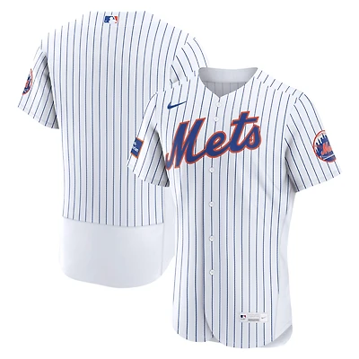 Men's Nike  Black New York Mets Alternate Authentic Sponsor Patch Jersey