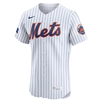Men's Nike White New York Mets Home Sponsor Patch Elite Jersey