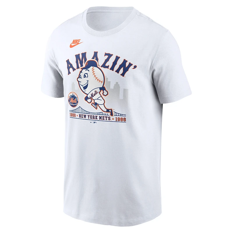 T-shirt Nike blanc pour homme, motif ville natale des Mets de New York