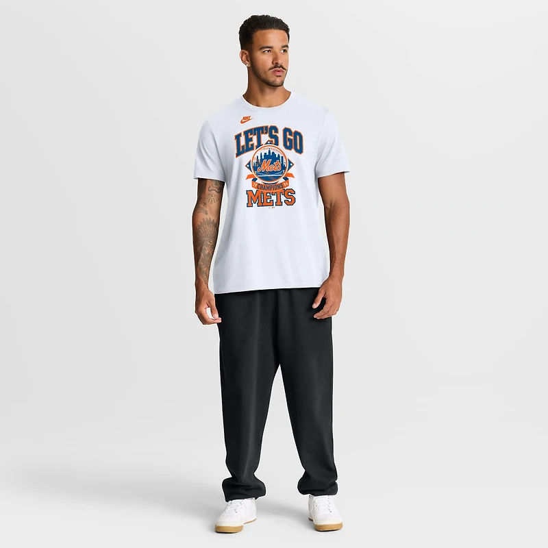 T-shirt Nike blanc pour homme, motif Skyline, édition spéciale 40e anniversaire des Mets de New York (World Series)