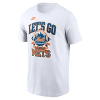 T-shirt Nike blanc pour homme, motif Skyline, édition spéciale 40e anniversaire des Mets de New York (World Series)