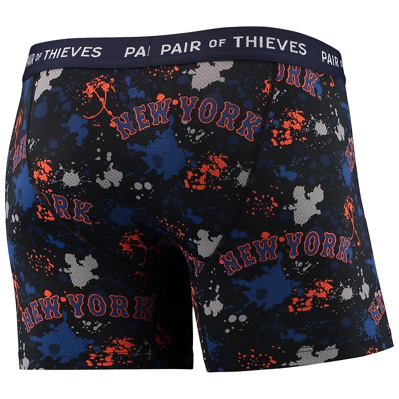 Men's Pair of Thieves Black/Royal New York Mets Super Fit 2-Pack Boxer Briefs Set