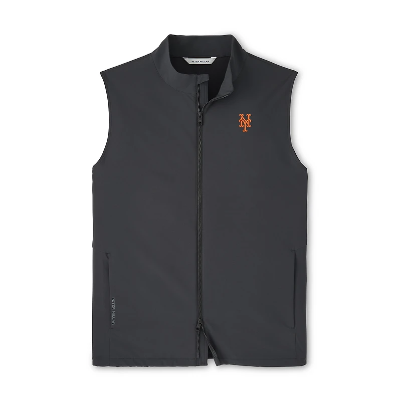 Men's Peter Millar Black New York Mets Dunes Full-Zip Vest