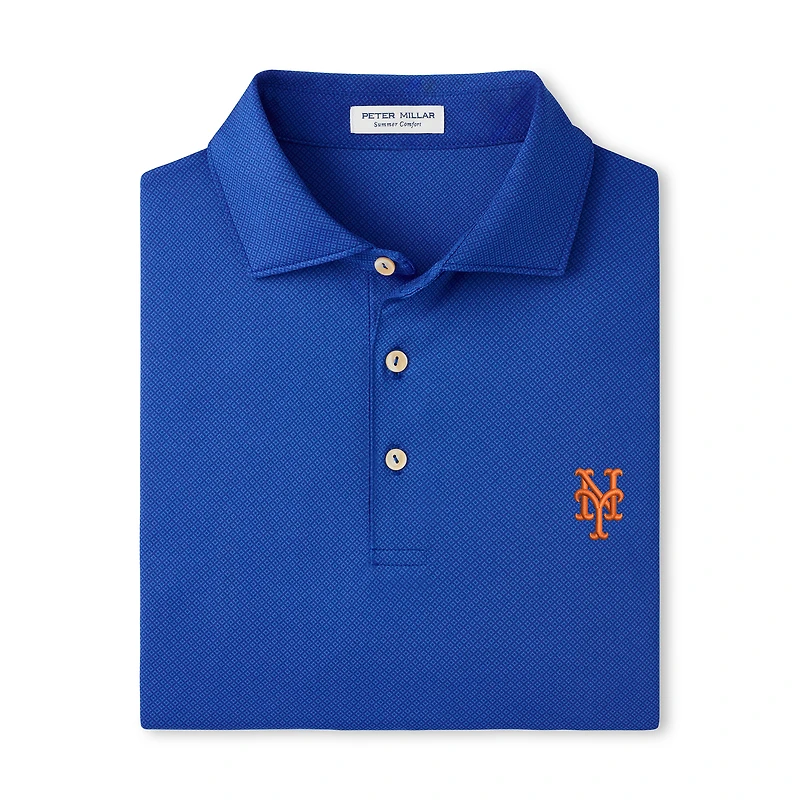 Men's Peter Millar Royal New York Mets Hugo Performance Jersey Polo