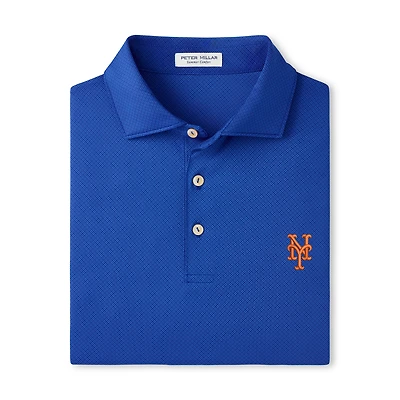 Men's Peter Millar Royal New York Mets Hugo Performance Jersey Polo
