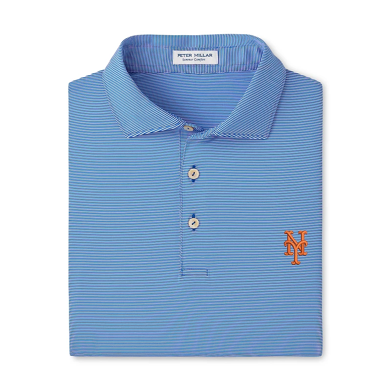 Men's Peter Millar Royal New York Mets Jubilee Stripe Polo