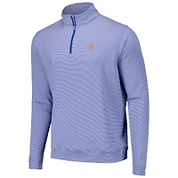 Men's Peter Millar Royal New York Mets Perth Sugar Stripe Performance Quarter-Zip Top