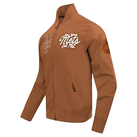 Men's Pro Standard Brown New York Mets Paint The City Twill Full-Zip Jacket