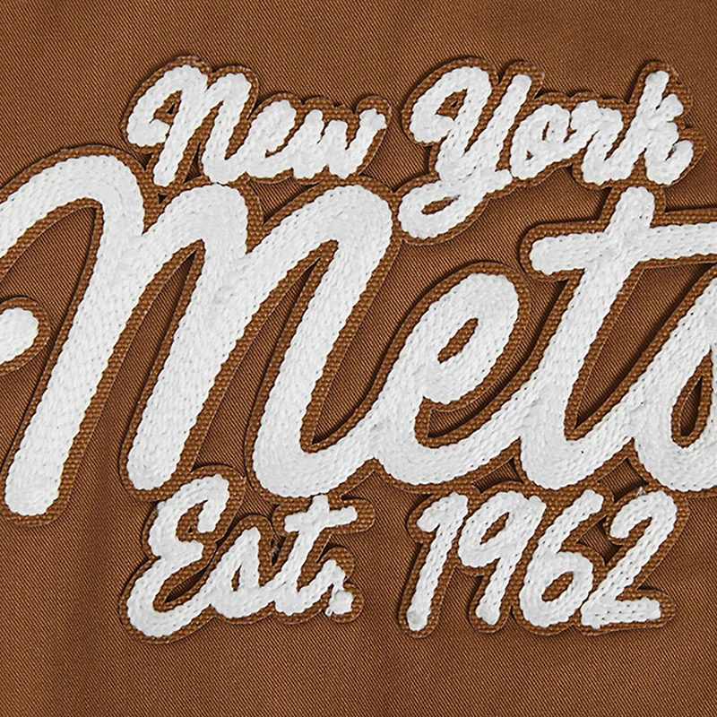 Men's Pro Standard Brown New York Mets Paint The City Twill Full-Zip Jacket