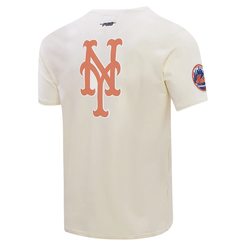 T-shirt avec badge de membre du club des Mets New York Pro Standard crème pour hommes
