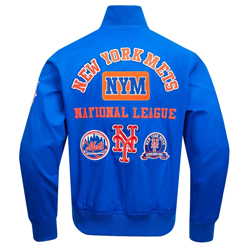 Veste entièrement zippée en sergé Pro Standard Royal New York Mets Area Code pour hommes