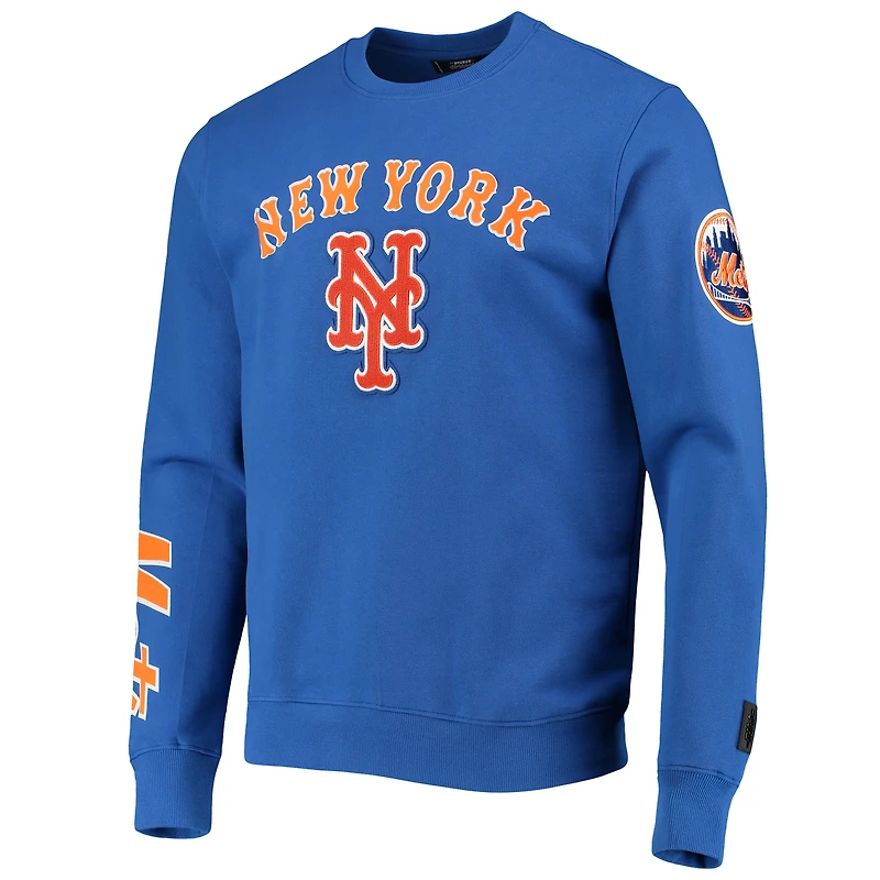 Men's Pro Standard Royal New York Mets Stacked Logo Pullover Sweatshirt