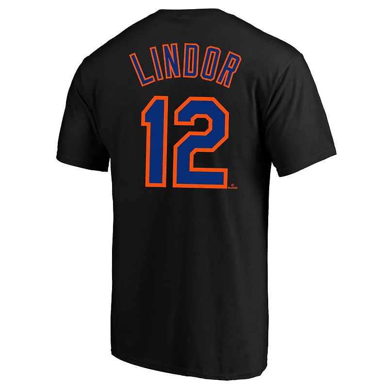Profil pour homme Francisco Lindor Black New York Mets Big & Tall Name Number T-Shirt