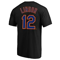 Profil pour homme Francisco Lindor Black New York Mets Big & Tall Name Number T-Shirt