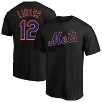 Profil pour homme Francisco Lindor Black New York Mets Big & Tall Name Number T-Shirt