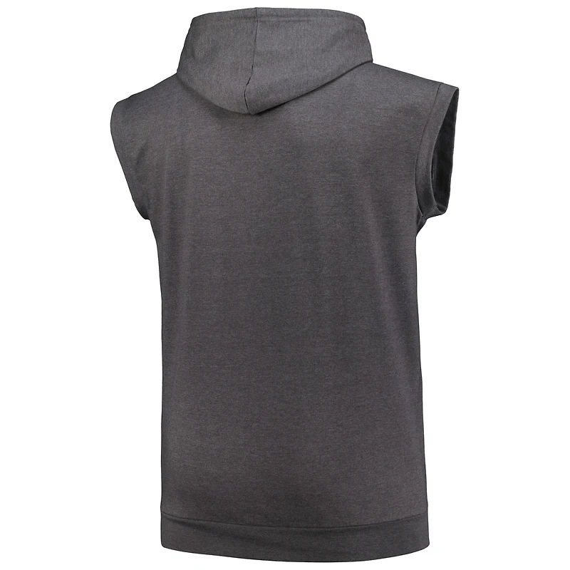 Men's Profile Heather Charcoal New York Mets Big & Tall Muscle Sleeveless Pullover Hoodie
