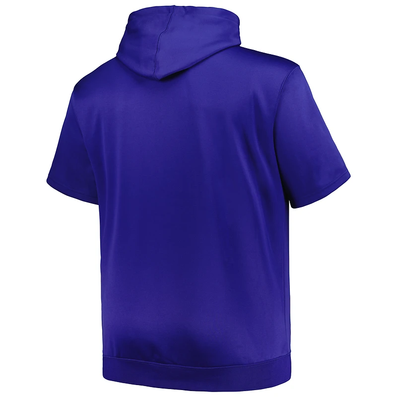 Men's Profile Royal New York Mets Big & Tall Contrast Short Sleeve Pullover Hoodie