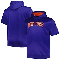Men's Profile Royal New York Mets Big & Tall Contrast Short Sleeve Pullover Hoodie