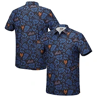 Men's Reyn Spooner Black New York Mets Big & Tall Cooperstown Collection PUA Performance Polo