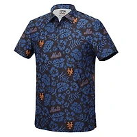 Men's Reyn Spooner Black New York Mets Big & Tall Cooperstown Collection PUA Performance Polo