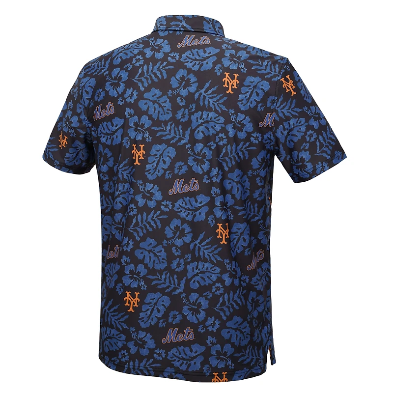 Polo de performance PUA pour homme, Reyn Spooner noir, New York Mets, grandes tailles, collection Cooperstown