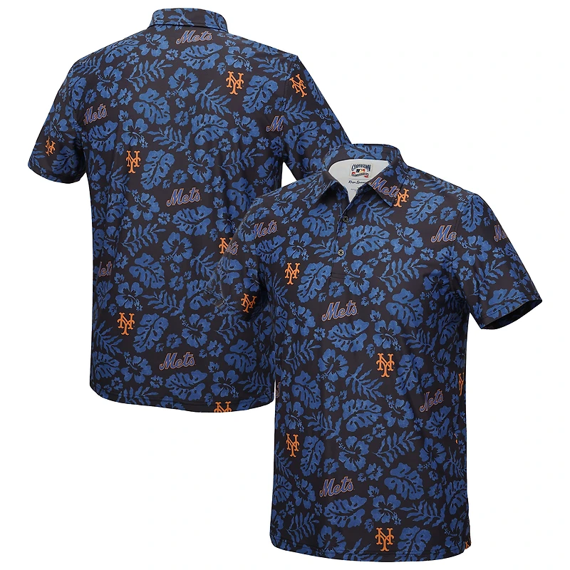 Polo de performance Reyn Spooner noir New York Mets Cooperstown Pua pour homme