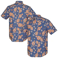 Men's Reyn Spooner  Blue New York Mets Cooperstown Kekai Performance Button-Down Tri-Blend Top